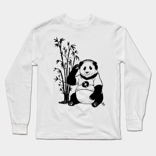 Panda With Headphones Long Sleeve T-Shirt